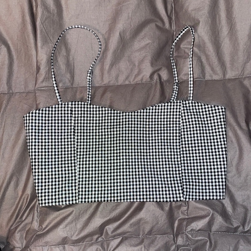 Brandy Melville John Galt gingham crop top